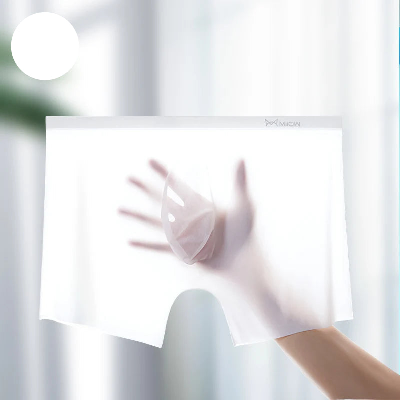 3-Pack Men’s Seamless Graphene Ice Silk Boxer Shorts – Antibacterial & Breathable