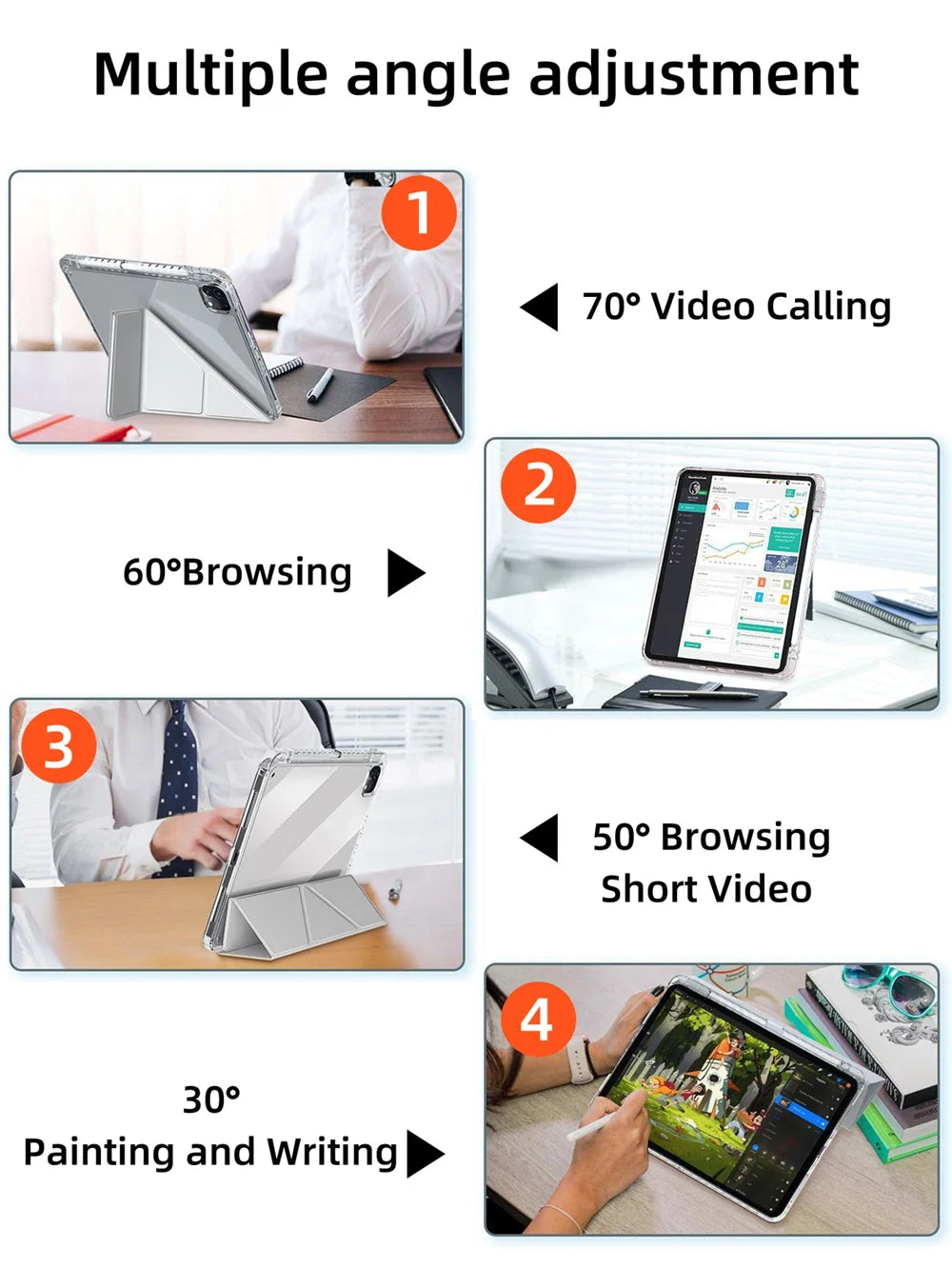 Clear Case For iPad Pro 11 iPad 10.2 7th 8th 9th 10th Gen Cover iPad Air 6 5 4 3 10.2 10.9 13 12.9 M2 M4 mini 6 7 8.3 Clear Case