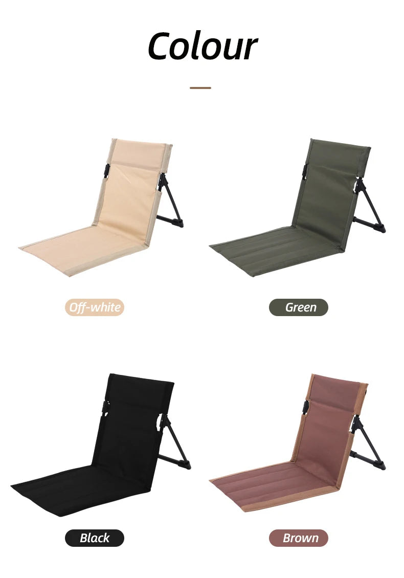 Outdoor Camping Folding Chair Backrest Beach Portable Cushion Chair Tent Leisure Balcony Park Lawn Picnic Seat Fishing