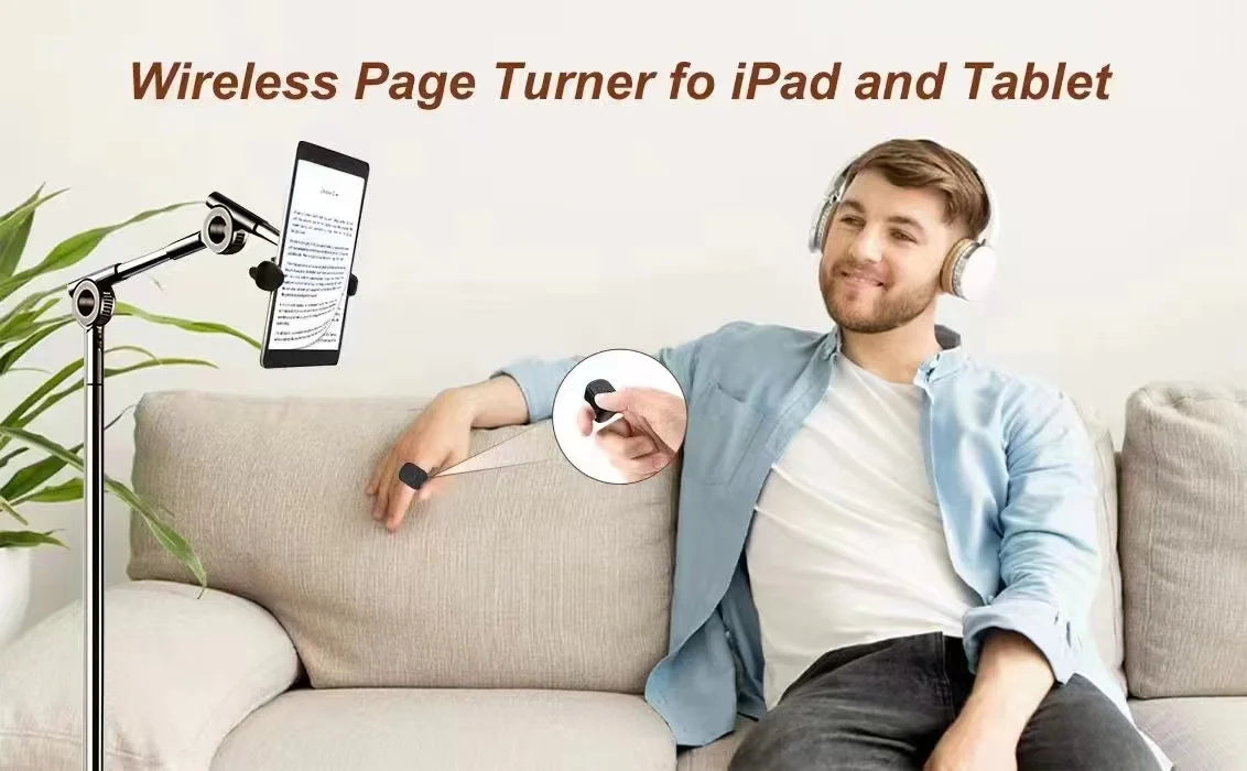 Tiktok Scrolling Ring Tiktok Remote Control Is Suitable for Iphone, iPad Bluetooth Page Turning Ring Roller, Both Camera Shutter, Short Video and Music Remote Control Function, Compatible with Ios and Android Phones