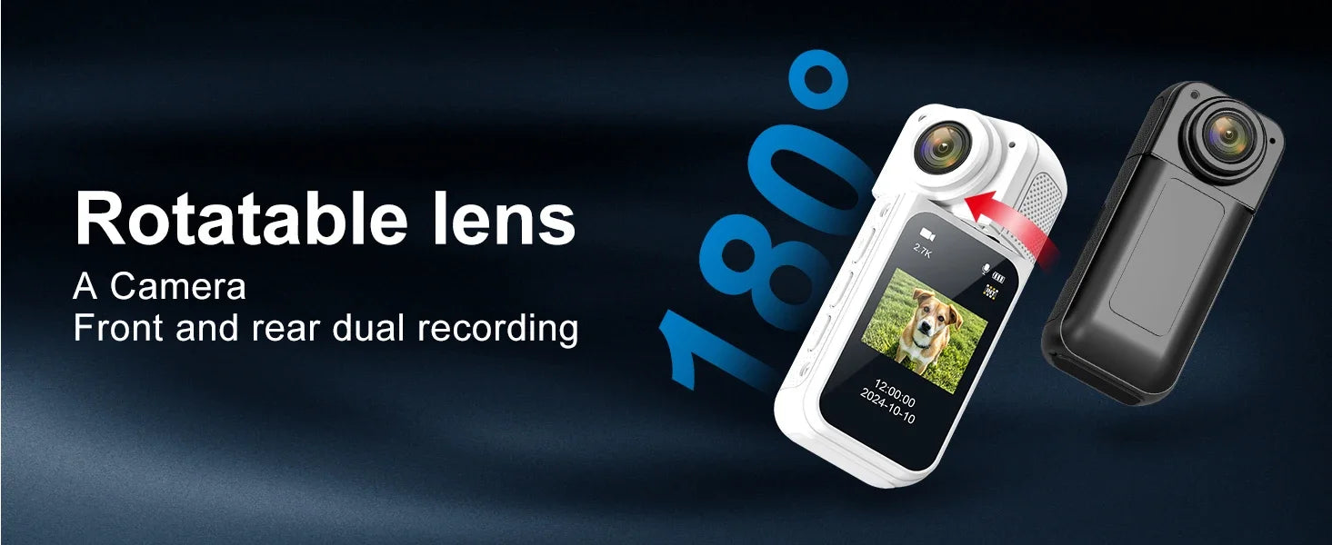 Thumb Action Camera Mini 2.7K Sport Cameras Pocket Cam Instant 180°Angle WIFI Moto Recorder megnetic Attraction Bracket Camera