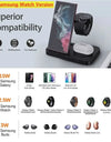 4 In 1 Wireless Charger Stand For iPhone 15 14 13 12 Samsung S23 S22 Ultra Note Galaxy Watch Foldable Fast Charging Station Dock