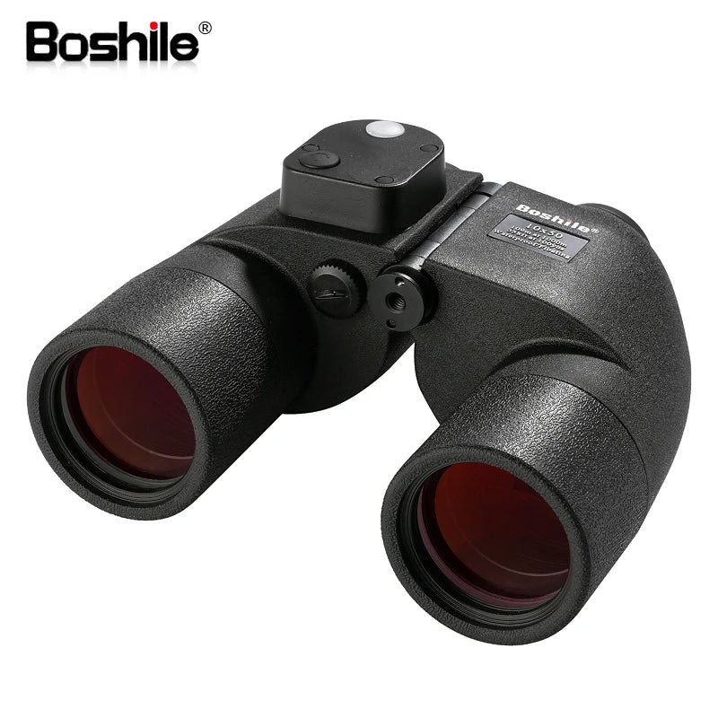 Military Nautical Binoculars Boshile 10x50 Rangefinder Compass Telescope High Powered Nitrogen Waterproof Coordinates Distance