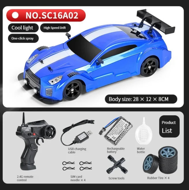 1/16 2.4G Racing Rc Cars Drift Car Mustang GTR Electric 4WD High Speed Remote Control Drift Toys for  Gifts