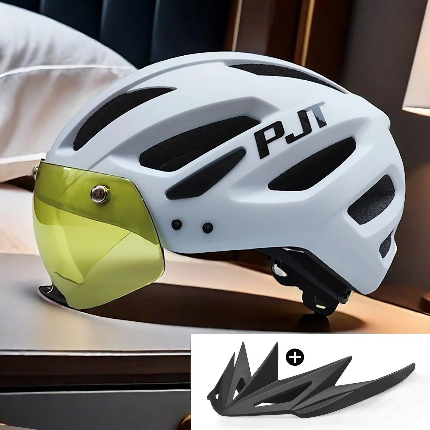 Rechargeable LED Cycling Helmet With Dual Mode Goggles