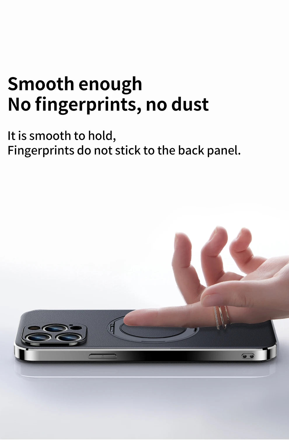Leather for Magsafe Case for iPhone 16 15 14 Pro Max 16Pro Ring Luxury Lens Protection Holder Phone Back Cover
