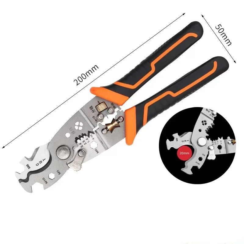 28 in 1 Multifunctional Wire Stripper Crimping Pliers Heavy Duty Stripping Pliers Cable Splitting Pulling Winding Cutting Peeler