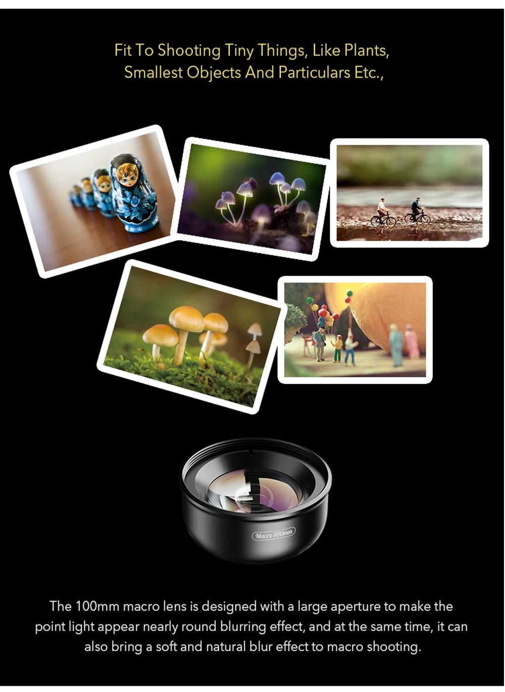 100mm Macro Smartphone Camera Lens with Universal Clip