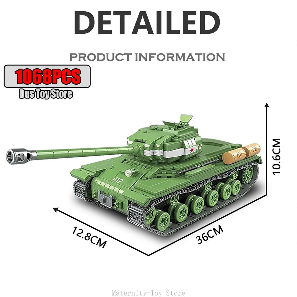 Ww2 Military Tanks Series Tiger  Leopard Heavy TANK BT-7 Light Tank Soldier Building Blocks Bricks Army s  Toys Gifts