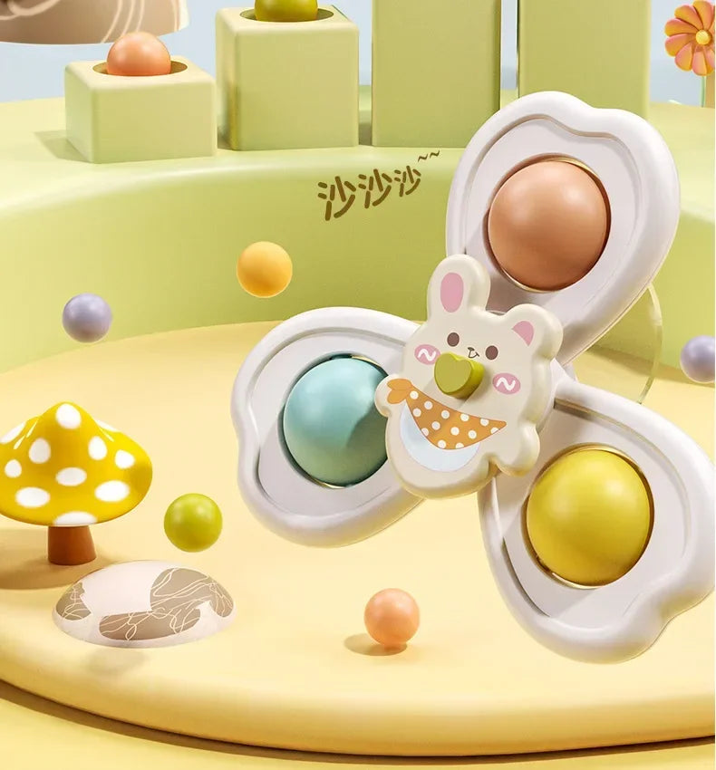 3PCS Suction Cup Rotating Toy for  Hand-eye Coordination Educational Training, Bath & Travel toy, Birthday Christmas Gift