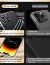 Genuine Cowhide Leather Phone Case for iPhone 16 15 14 Pro Max 14 Plus Plating Shockproof Lens Protection Back Cover