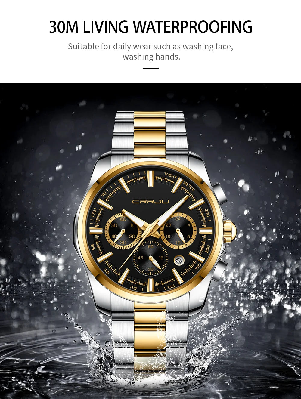 Men Watch Sports Casual Quartz Wristwatches with Chronograph Fashion Stainless Steel Auto Date Clock Male
