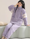 Women’s Winter Flannel Pajama Set – Thick, Soft Coral Fleece with Zipper & Oversized Fit