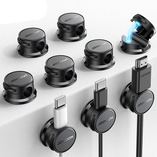 Cable Management Cord 9 PCS Organizer Magnetic Cable Clips Adhesive Wire Holder Keeper Under Desk Cord Hider Black White