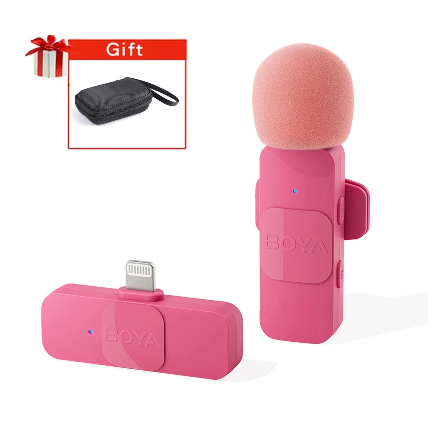 BY-V2-P Wireless Lavalier Microphone Portable Audio Video Recording Mini Mic for iPhone Android Vlog Gaming Phone Mic