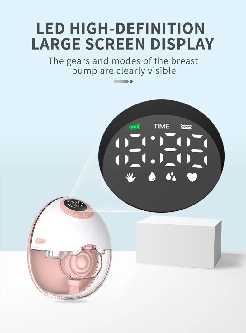 Wearable Electric Breast Pump Integrated Hands-free High Suction Invisible Milking Machine Milk Collector Touch Breast Pump