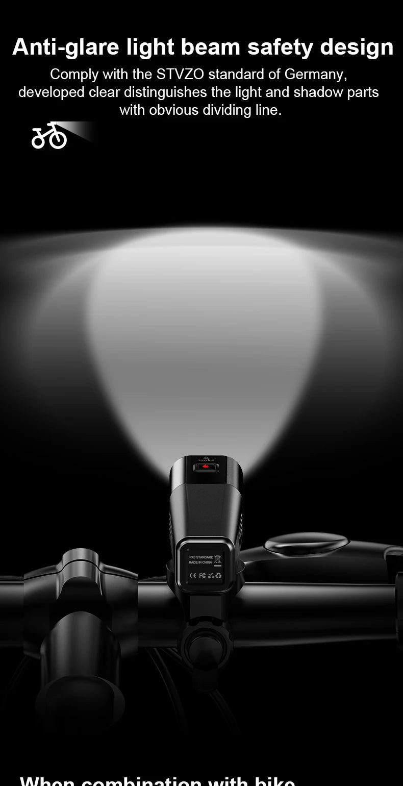 BR800 Bike Light with Tail Light USB Rechargeable LED MTB Front Lamp Headlight Aluminum Flashlight Bicycle Light