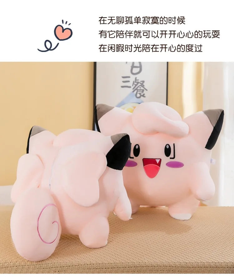 Pokemon Kawaii Clefairy Plush Toy Stuffed Doll Digital Monster Pikachu Cute Kids Birthday Xmas Gift for Boys Girls Sofa Pillow