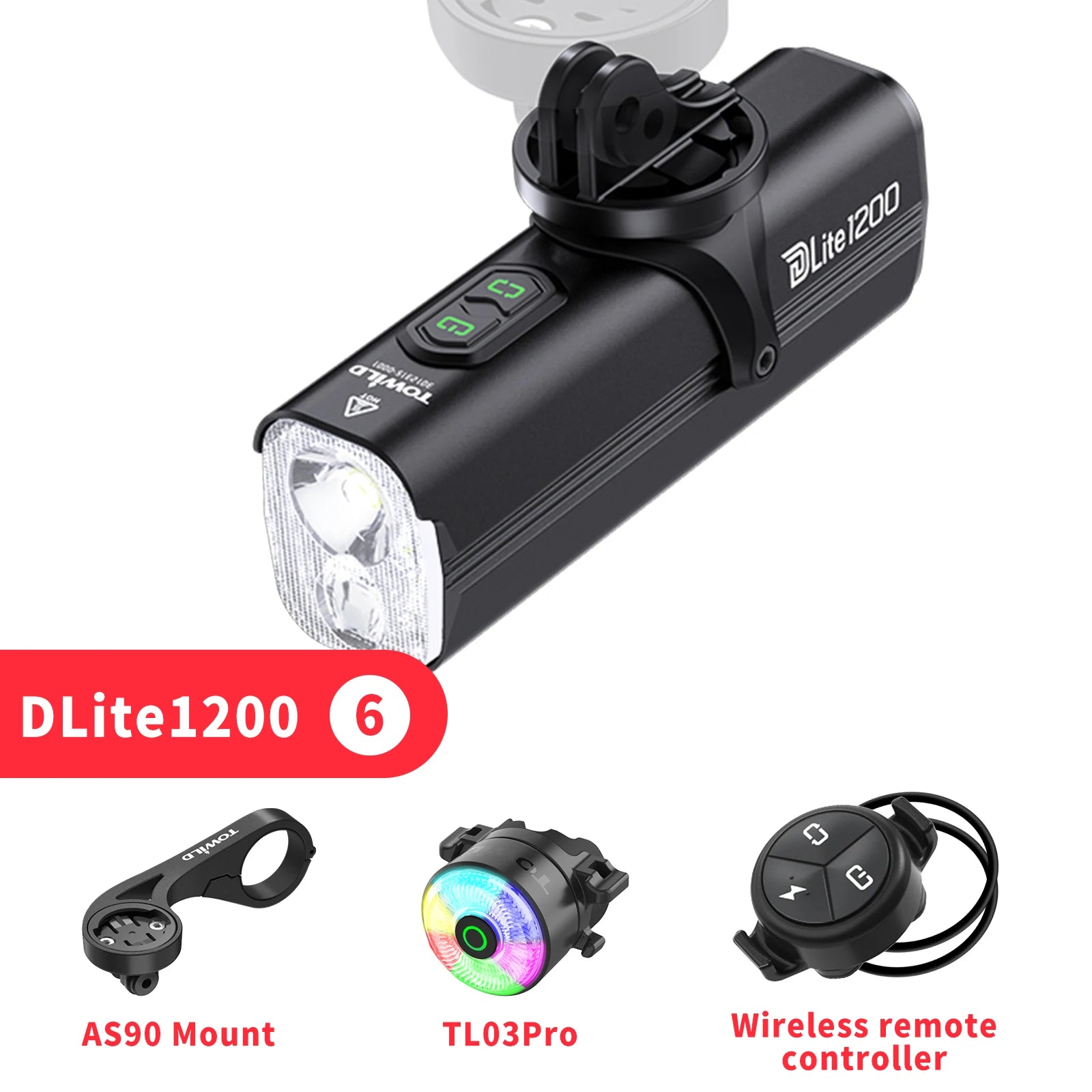 Bicycle Lights 1200LM/1800LM Focus/Flood Beam Dual Light Source LED Smart Bike Front Lights IPX6  Mtb Cycling Headlights