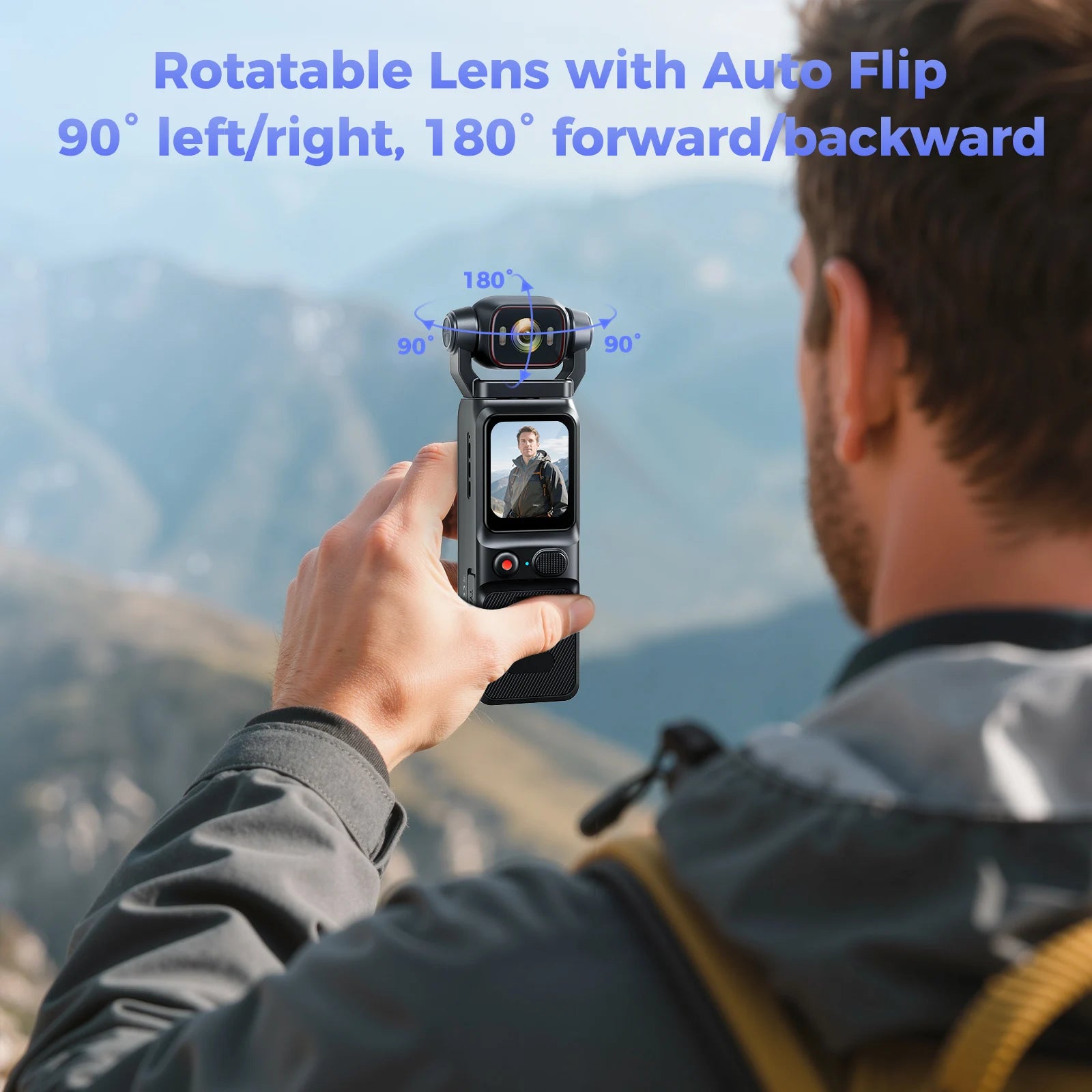 4K Pocket Action Camera Touch Screen Stabilization Sport BodyCam Portable Small Video Recorder Digital Vlog Camera for YouTube