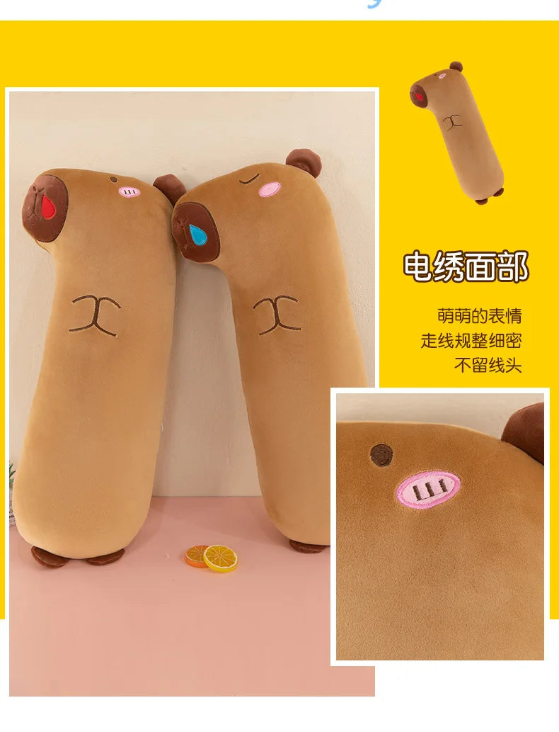 65/85/105cm Kawaii Capybara Plush Long Pillow Toys Sleeping Pillow Soft Cartoon Stuffed Animal Capibala Dolls Kids Children Gift