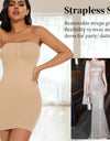 Full Slip Shapewear Women Dress Off Shoulder Bodycon Strapless Underdress Smooth Compression Body Shaper Slimming Waist
