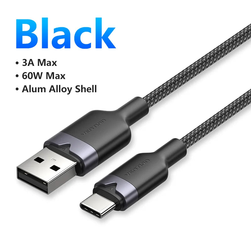 USB C Cable Fast Charging 3.0 USB Cable Quick Charge Cables for Huawei Xiaomi Samsung S10 USB-C Charger Wire Data Cables