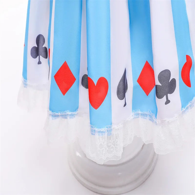 New Christmas Girls Lolita Dress Children Long Sleeve Two-piece Alice Princess Costume Cosplay Maid Clothing for Halloween