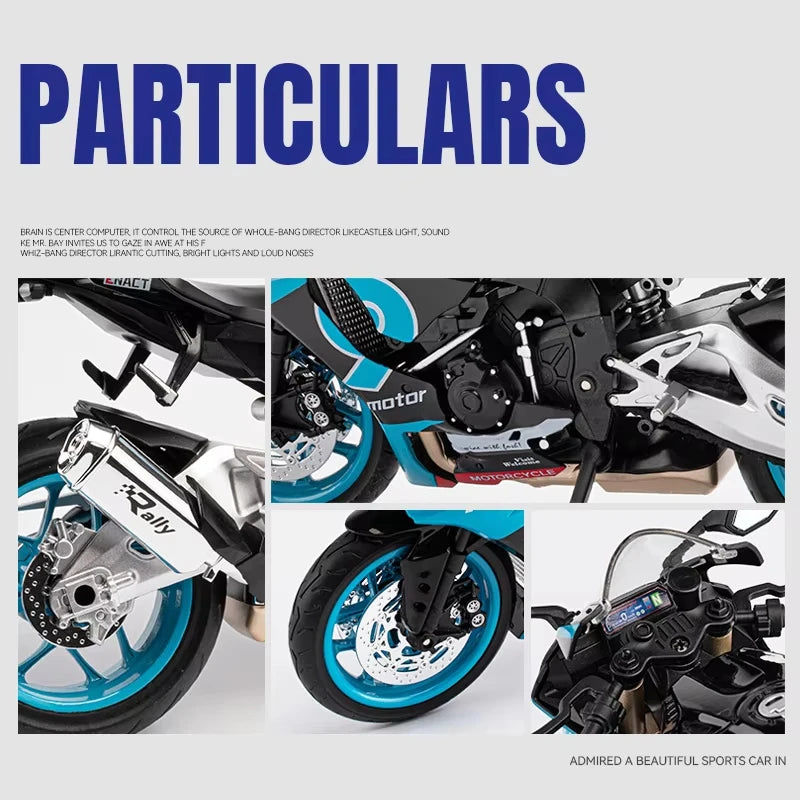 1:9 Yamaha YZF-R1M YZFR1M Alloy Die Cast Motorcycle Model Toy Vehicle Collection Sound and Light Off Road Autocycle Toys Car