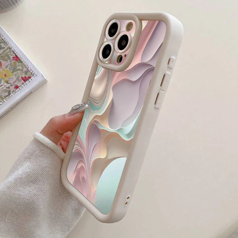 Cloudy Rainbow Design Print Phone Case for IPhone 14 15 16 17Air Pro Max 16E Shockproof Soft Cover