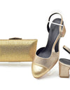 Silver Shoe and Bag Set for Party in Women Shoes and Bags Set for Women Italian African Women Wedding Shoes with Rhinestone