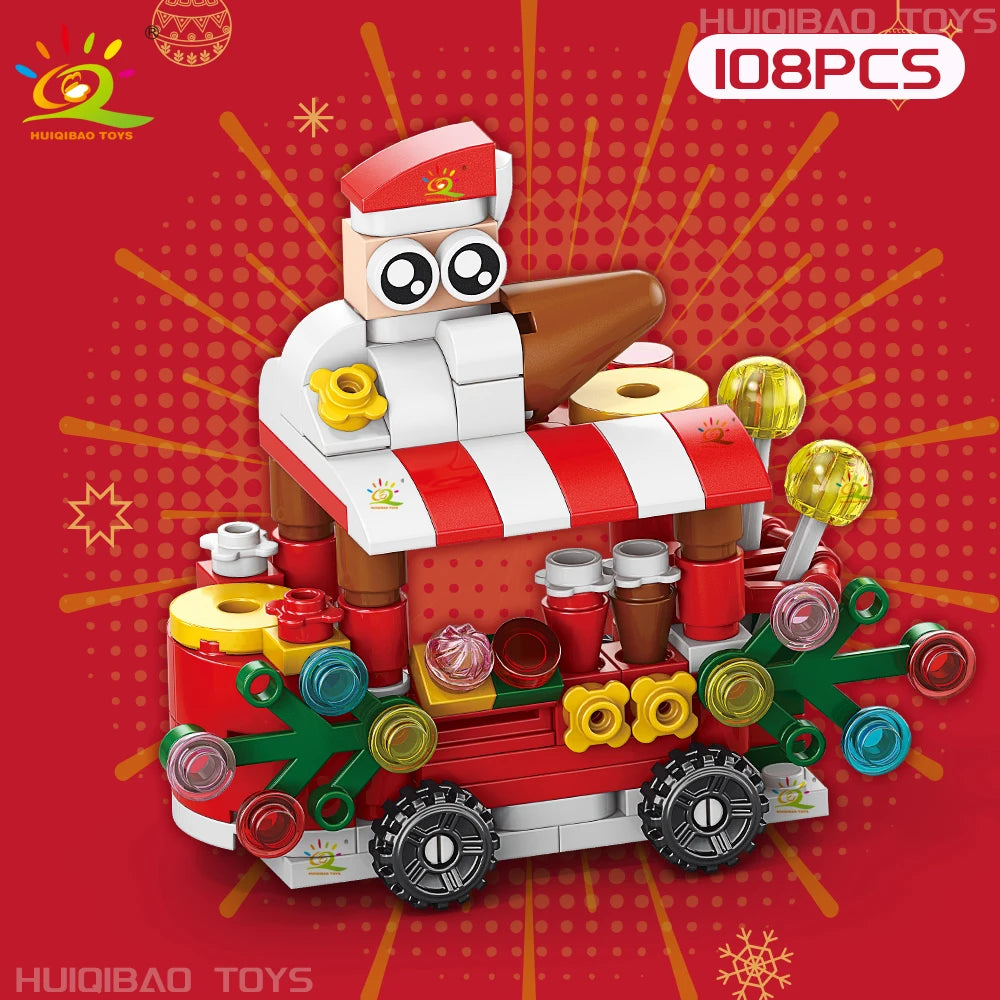 Christmas 8IN1 Santa Claus Tree Model Building Block DIY Elk Snowman Bricks Ornament Toys for  Adult Gift