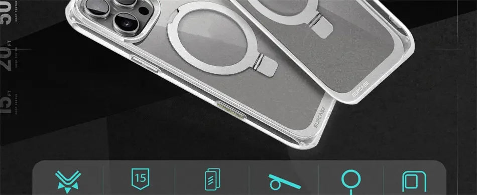 For iPhone 16 Pro Max Case with Camera Control Capture Button UB Mag Stand Series Slim Clear  MagSafe Phone Case