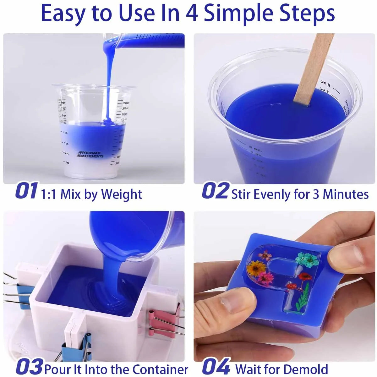 Silicone Mold Making Kit – Super Elastic Liquid Silicone Rubber, 3-Hour Fast Cure for Mold Making