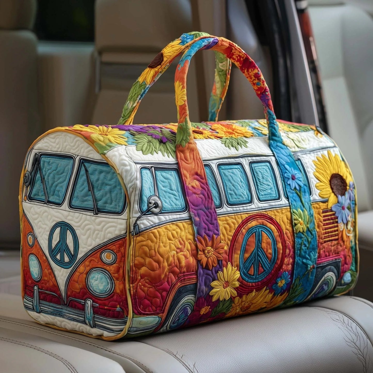3D Bus Print Travel Duffle Bag Yoga Handbag