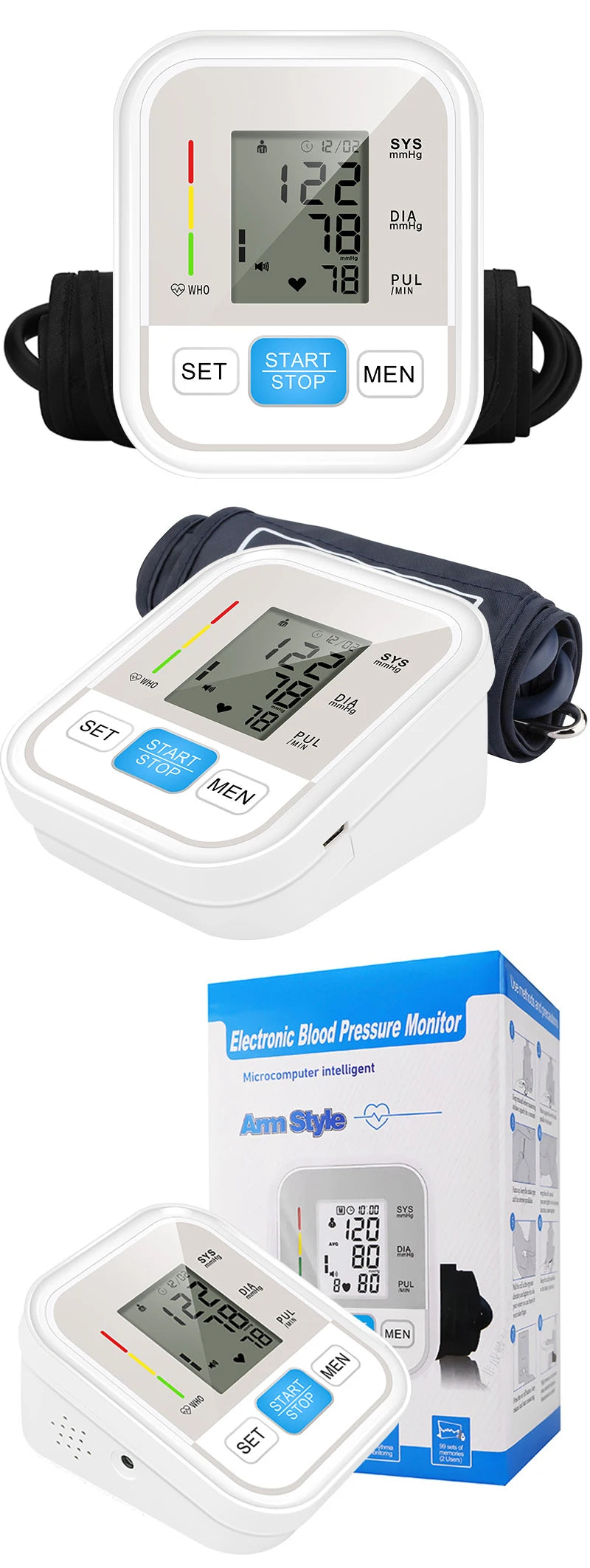 USB Digital Sphygmomanometer Medical Health Detector Home Upper Arm Blood Pressure Measur Adult kid Pulse Monitor