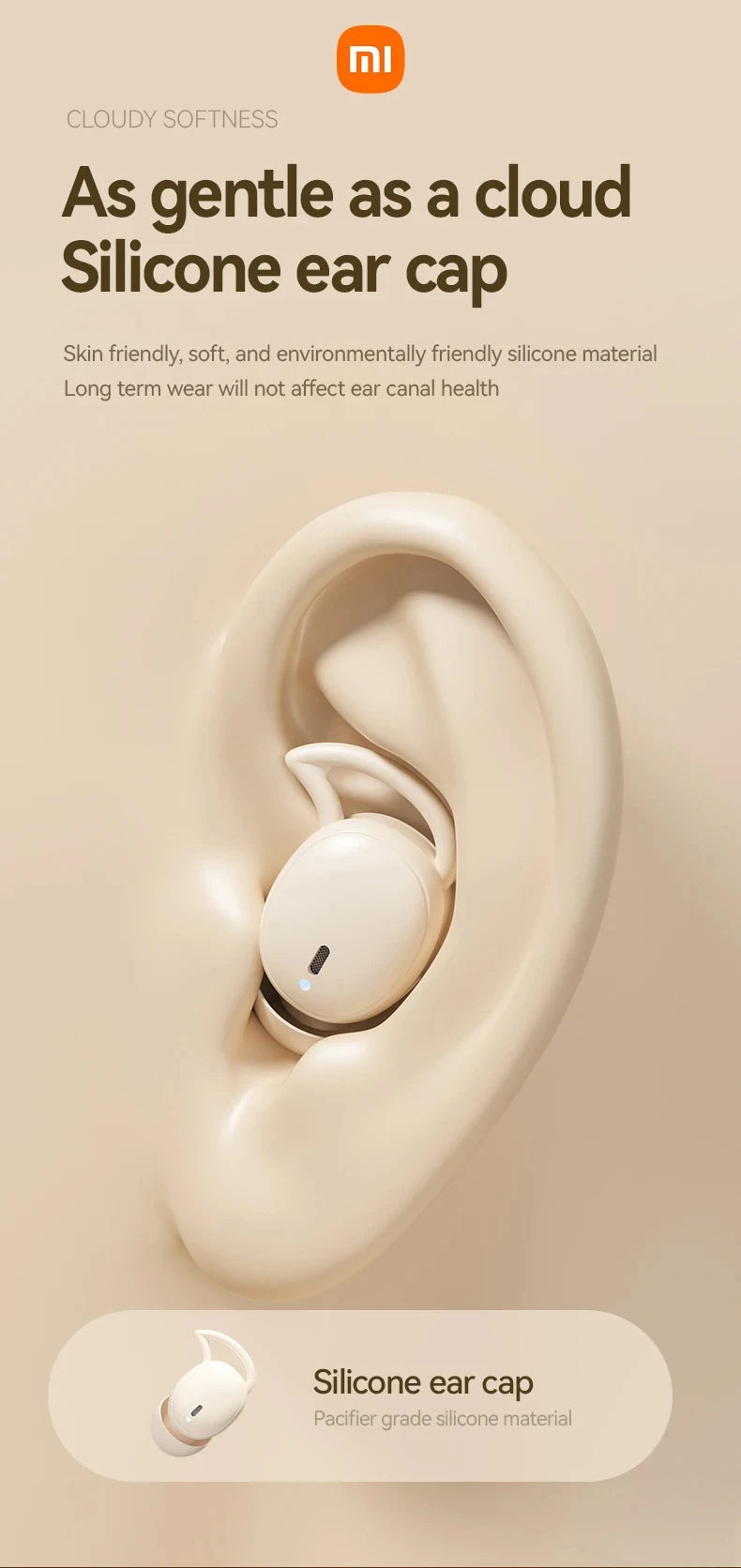 XIAOMI M72 New Wireless Sleeping Earbuds Mini Bluetooth5.4 Touch Cotrol In Ear Headphone comfortable Noise Reduction Headset