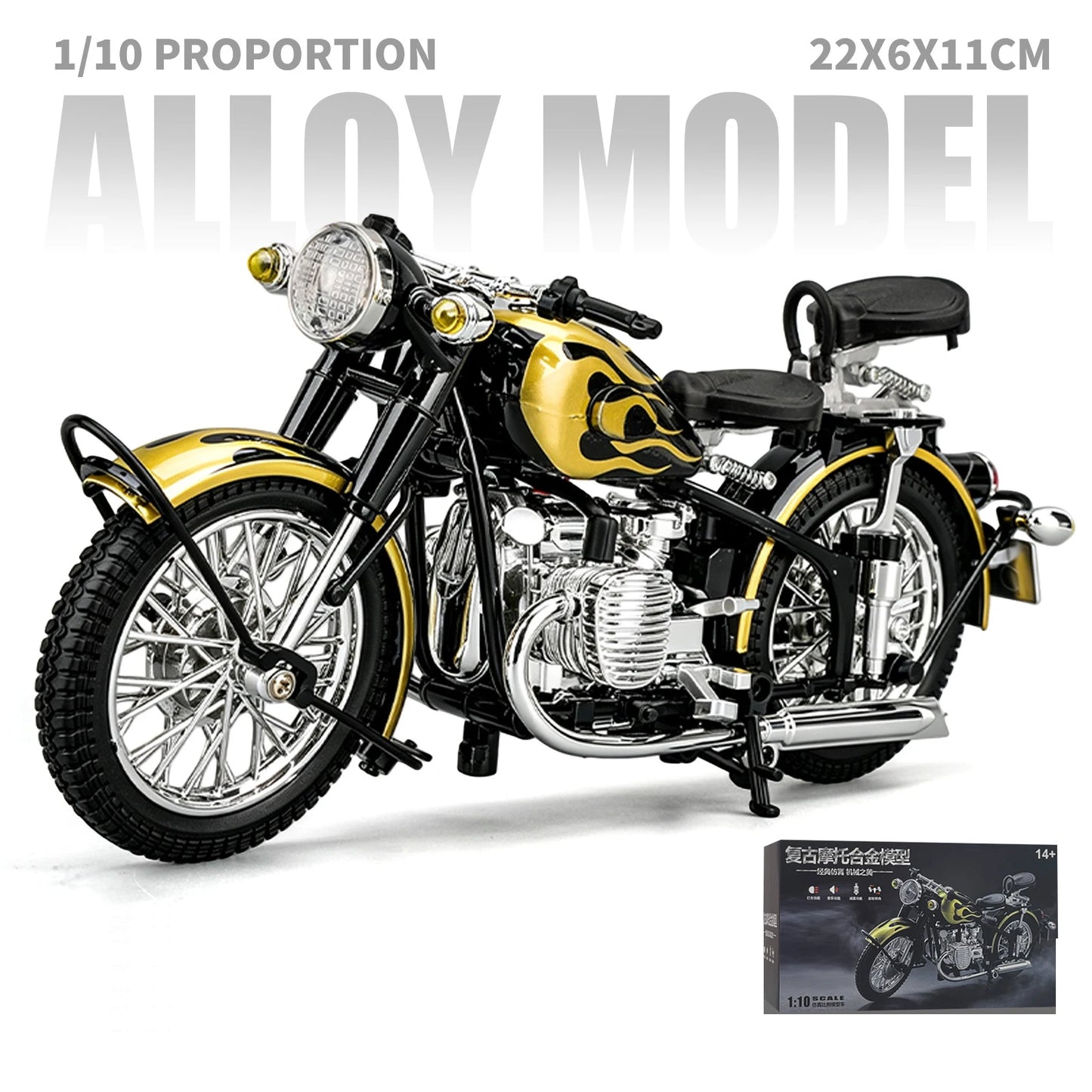 1 10 Scale Alloy Changjiang 750 Motorcycle Model with Sound and Light