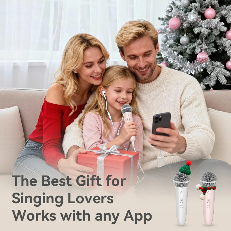 Sing & Record Wireless Karaoke Microphone with Earphone Monitoring, DSP Voice Enhancement Mic for Spotify, YouTube & Smule