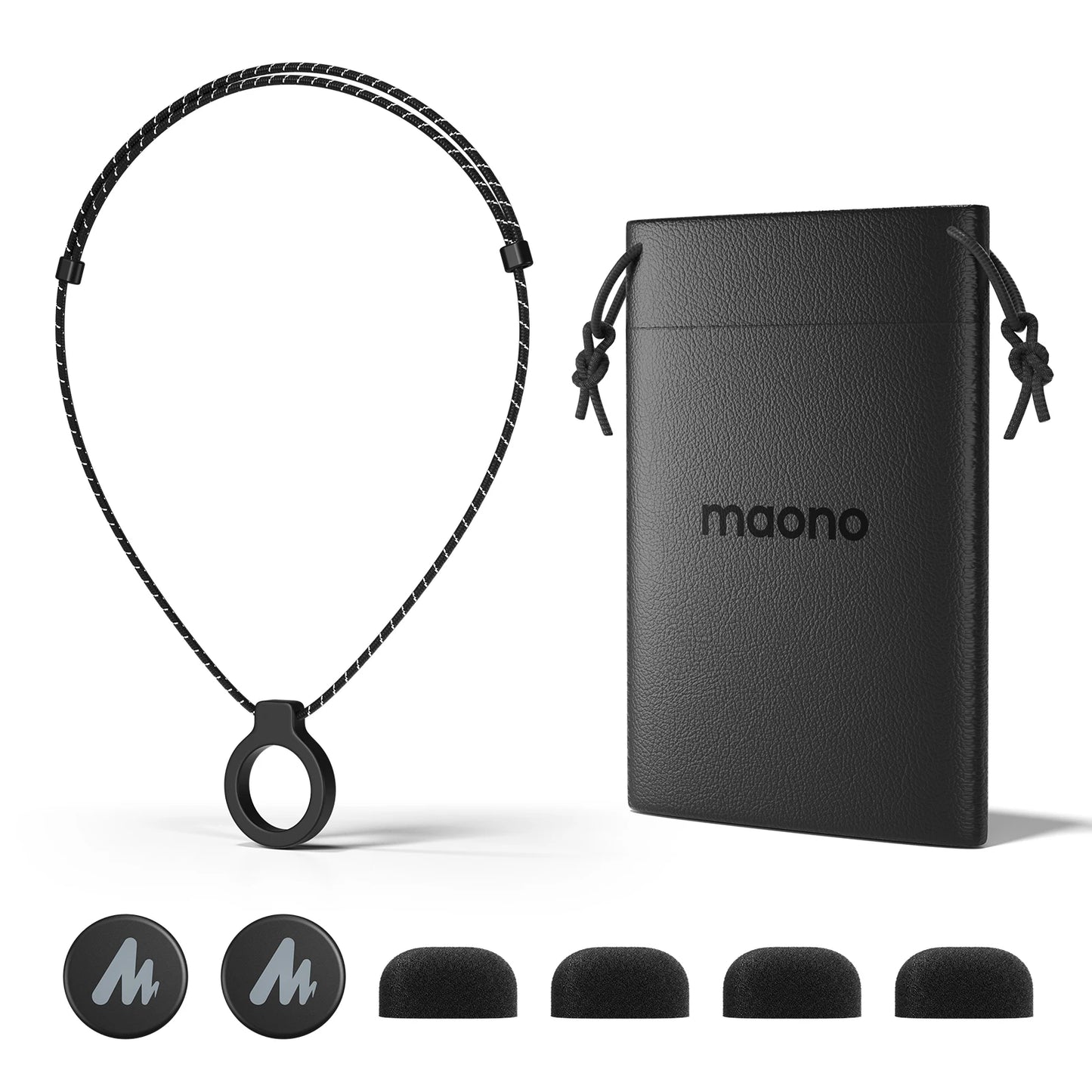 Wireless Lavalier Microphone with AI Noise Cancellation for iPhone Android PC