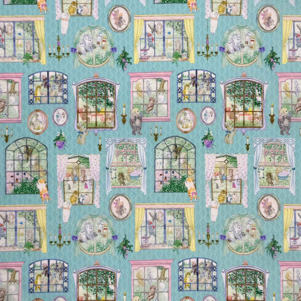 100% cotton Hokkoh-Movie studio Blue tana lawn fabric 80s Poplin printing Sewing fabric Making Dress Clothing Handmade DIY Cloth