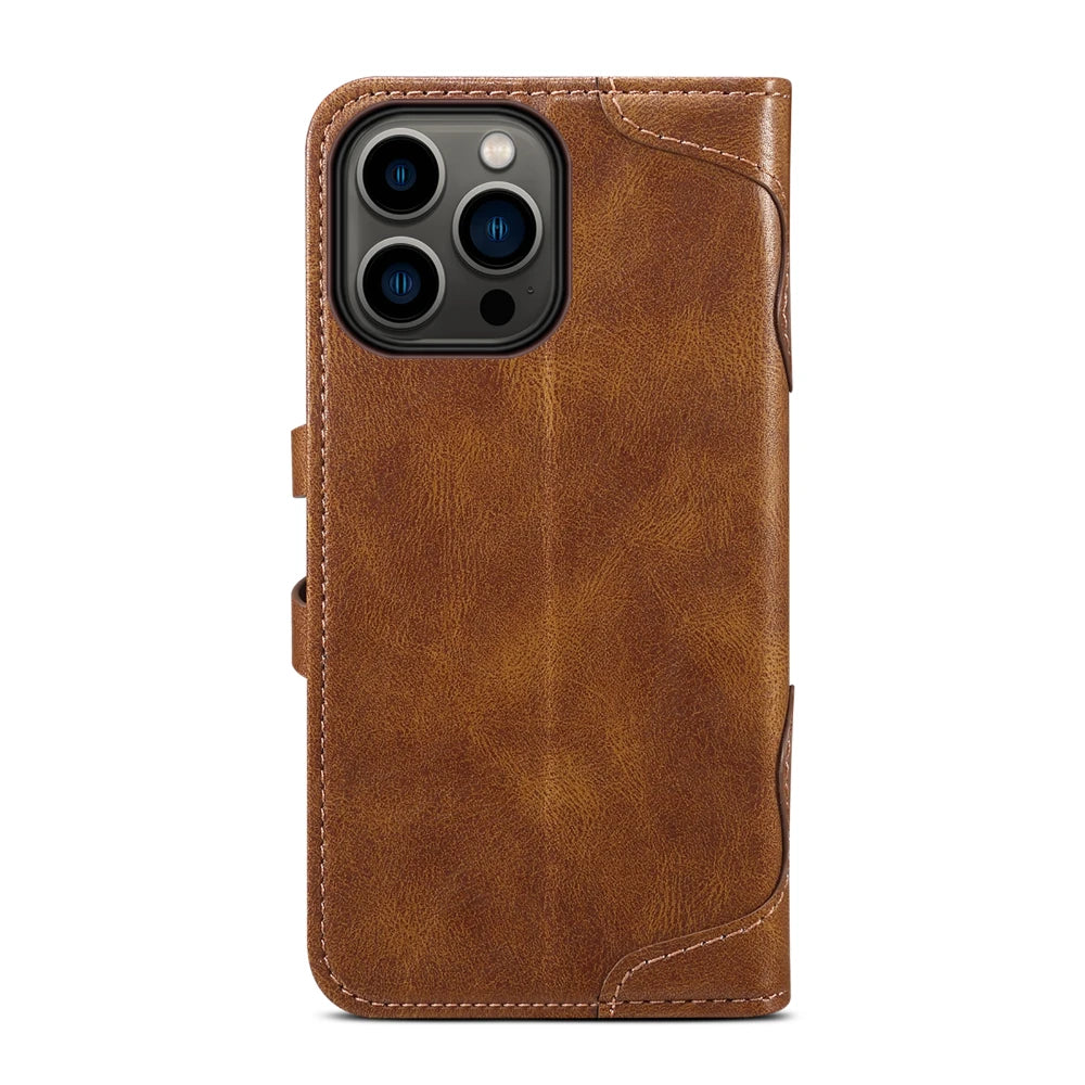Flip Leather Wallet Phone Case for iPhone 16 15 Pro Max 14 Plus with  Card Slot Holder Cover