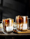 250/400ml Clear Double Wall Glass Cup Home Coffee Milk Mug With Handle Hot Cold Beverage Juice Drinkware Cup Set Of 1/2/4pcs
