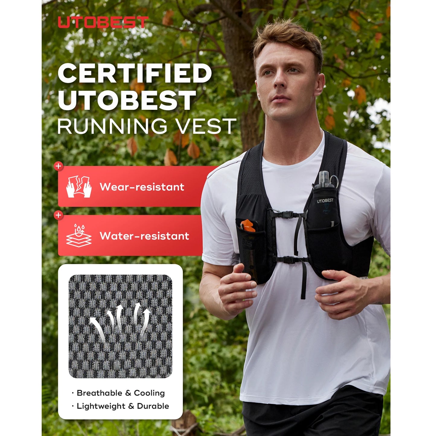 Trail Running Vest Ultra Lightweight Hydration Pack Breathable Functional Pack for Marathon Cycling Hiking