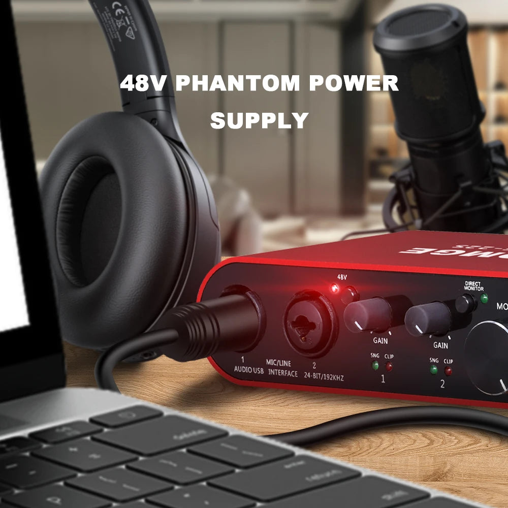 BMG22S USB Audio Interface with 32 Bit 192kHz Recording and Dual Channel Input