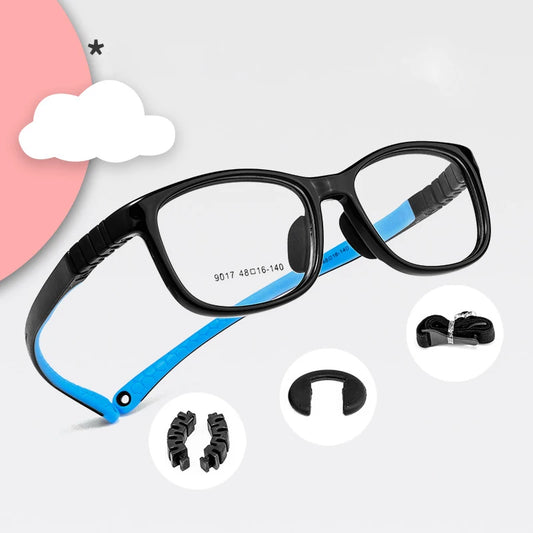 Ultralight Silicone Screwless Design 's Eyewear Retro Square Optical Prescription Glasses Frames Boy and Girl