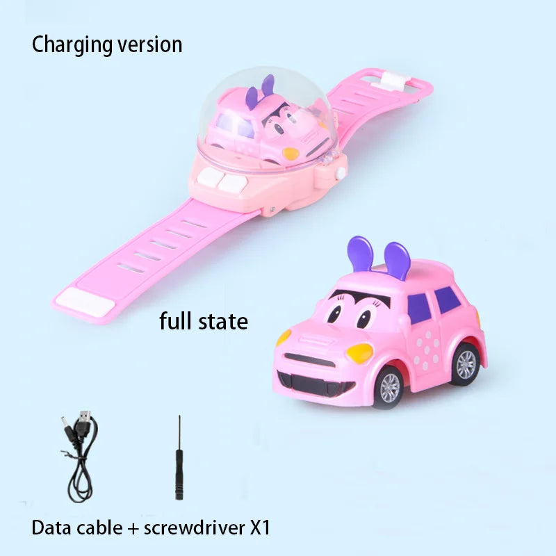 Children's Watch Remote Control Car Electric Alloy Mini Watch Car Parent Child Interaction 2.4G Remote Control Racing Toy Gift