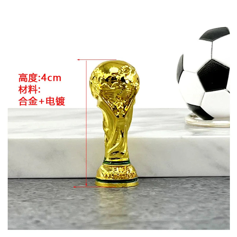 Football Trophy Metal Keychain Soccer Fan Collectible Pendant Gift