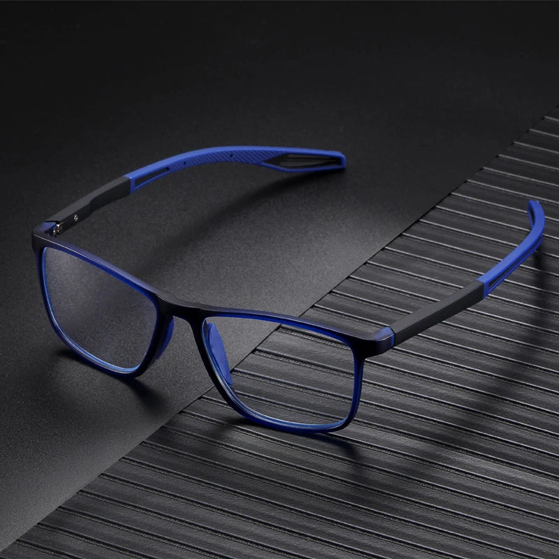 Square Reading Eyeglasses Frame Men's Prescription Glasses Blue Light Blocking