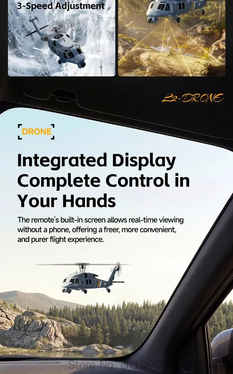 Remote Control Military Helicopter With Built In Screen